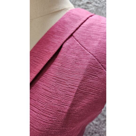 David Meister Pink Textured Pencil Sheath Dress Fitted Bodycon Classic Sz 2 - Picture 3 of 6